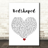 Keane Bedshaped White Heart Song Lyric Wall Art Print