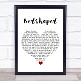 Keane Bedshaped White Heart Song Lyric Wall Art Print