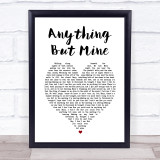 Kenny Chesney Anything But Mine White Heart Song Lyric Wall Art Print