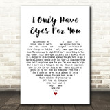 Art Garfunkel I Only Have Eyes For You White Heart Song Lyric Wall Art Print