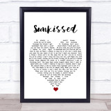Khai Dreams Sunkissed White Heart Song Lyric Wall Art Print