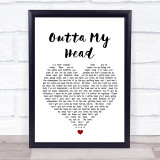 Khalid & John Mayer Outta My Head White Heart Song Lyric Wall Art Print