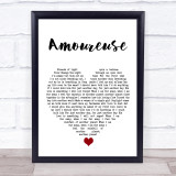 Kiki Dee Amoureuse White Heart Song Lyric Wall Art Print