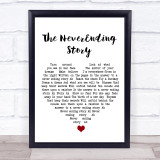 Klaus Doldinger & Giorgio Moroder The NeverEnding Story White Heart Song Lyric Wall Art Print