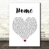 Lady Antebellum Home White Heart Song Lyric Wall Art Print