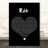 Duran Duran Rio Black Heart Song Lyric Print
