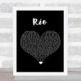 Duran Duran Rio Black Heart Song Lyric Print