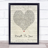 Chris Brown Next To You Script Heart Song Lyric Print  - SLPT9SRTHT297