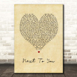 Chris Brown Next To You Vintage Heart Song Lyric Print  - SLPT9VTH297