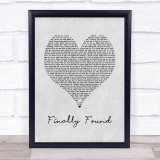 Honeyz Finally Found Grey Heart Song Lyric Print  - SLPTGRTH6656