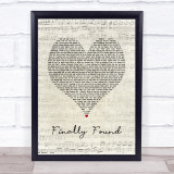 Honeyz Finally Found Script Heart Song Lyric Print  - SLPTSRTHT6656