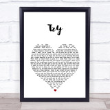 Pink Try White Heart Song Lyric Print  - SLPTHT6792