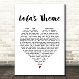 The Shapeshifters Lola's Theme White Heart Song Lyric Print  - SLPTHT8756