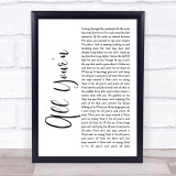 Tyler Childers All Your'n White Script Song Lyric Print  - SLPT9SM358