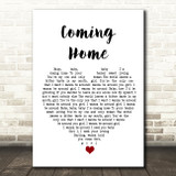 Leon Bridges Coming Home White Heart Song Lyric Wall Art Print