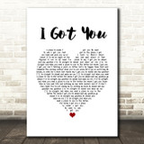 Leona Lewis I Got You White Heart Song Lyric Wall Art Print