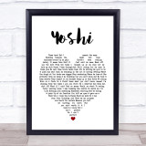 L-H Yoshi White Heart Song Lyric Wall Art Print