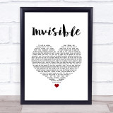 Linkin Park Invisible White Heart Song Lyric Wall Art Print