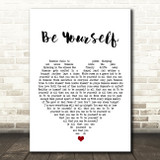 Audioslave Be Yourself White Heart Song Lyric Wall Art Print