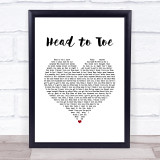Lisa Lisa & Cult Jam Head to Toe White Heart Song Lyric Wall Art Print