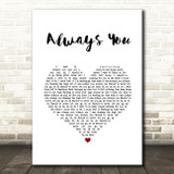 Louis Tomlinson Always You White Heart Song Lyric Wall Art Print