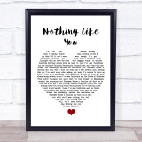 Luke Combs Nothing Like You White Heart Song Lyric Wall Art Print