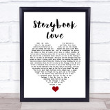 Mark Knopfler & Willy DeVille Storybook Love White Heart Song Lyric Wall Art Print