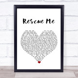 Marshmello Rescue Me White Heart Song Lyric Wall Art Print