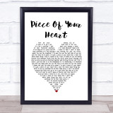 Mayday Parade Piece Of Your Heart White Heart Song Lyric Wall Art Print