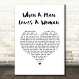 Michael Bolton When A Man Loves A Woman White Heart Song Lyric Wall Art Print