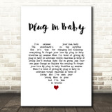 Muse Plug In Baby White Heart Song Lyric Wall Art Print