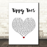 Nancy Sinatra & Lee Hazlewood Tippy Toes White Heart Song Lyric Wall Art Print