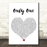 NF Only One White Heart Song Lyric Wall Art Print