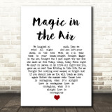 Badly Drawn Boy Magic in the Air White Heart Song Lyric Wall Art Print