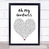 Olly Murs Oh My Goodness White Heart Song Lyric Wall Art Print