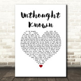 Pearl Jam Unthought Known White Heart Song Lyric Wall Art Print