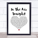 Phil Collins In The Air Tonight White Heart Song Lyric Wall Art Print