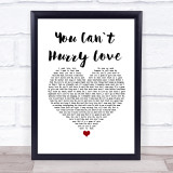 Phil Collins You Can`t Hurry Love White Heart Song Lyric Wall Art Print