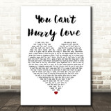 Phil Collins You Can't Hurry Love White Heart Song Lyric Wall Art Print