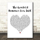 Prince The Greatest Romance Ever Sold White Heart Song Lyric Wall Art Print