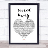 R. City feat. Adam Levine Locked Away White Heart Song Lyric Wall Art Print