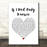 Reba McEntire If I Had Only Known White Heart Song Lyric Wall Art Print