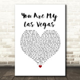 Red Wanting Blue You Are My Las Vegas White Heart Song Lyric Wall Art Print
