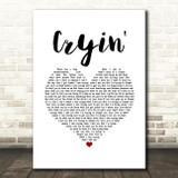 Aerosmith Cryin' White Heart Song Lyric Quote Music Print