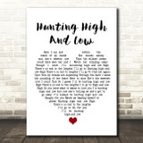 A-ha Hunting High And Low White Heart Song Lyric Quote Music Print