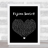 Ali Campbell Fijian Sunset Black Heart Song Lyric Print