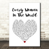 Air Supply Every Woman In The World White Heart Song Lyric Quote Music Print