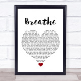 Angels & Airwaves Breathe White Heart Song Lyric Quote Music Print