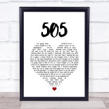 Arctic Monkeys 505 White Heart Song Lyric Quote Music Print