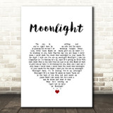 Ariana Grande Moonlight White Heart Song Lyric Quote Music Print